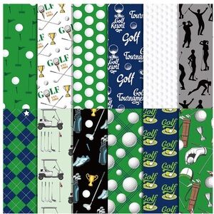 24 Pcs Golf Pattern Scrapbook Paper Pad, Double-Sided Paper for Scrapbooking